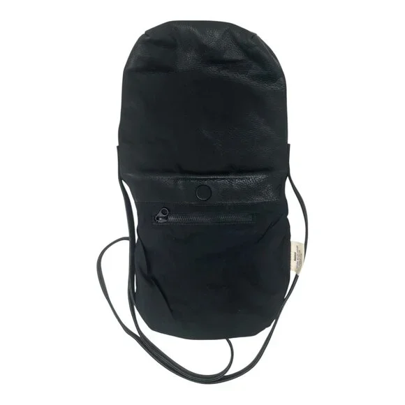 Baggu Black Soft Milled Leather Crossbody Shoulder Bag Minimalist Classic - Picture 9 of 12